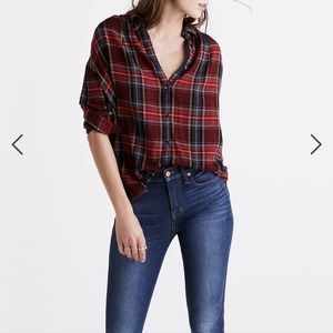 Madewell, red flannel, women's xxs
